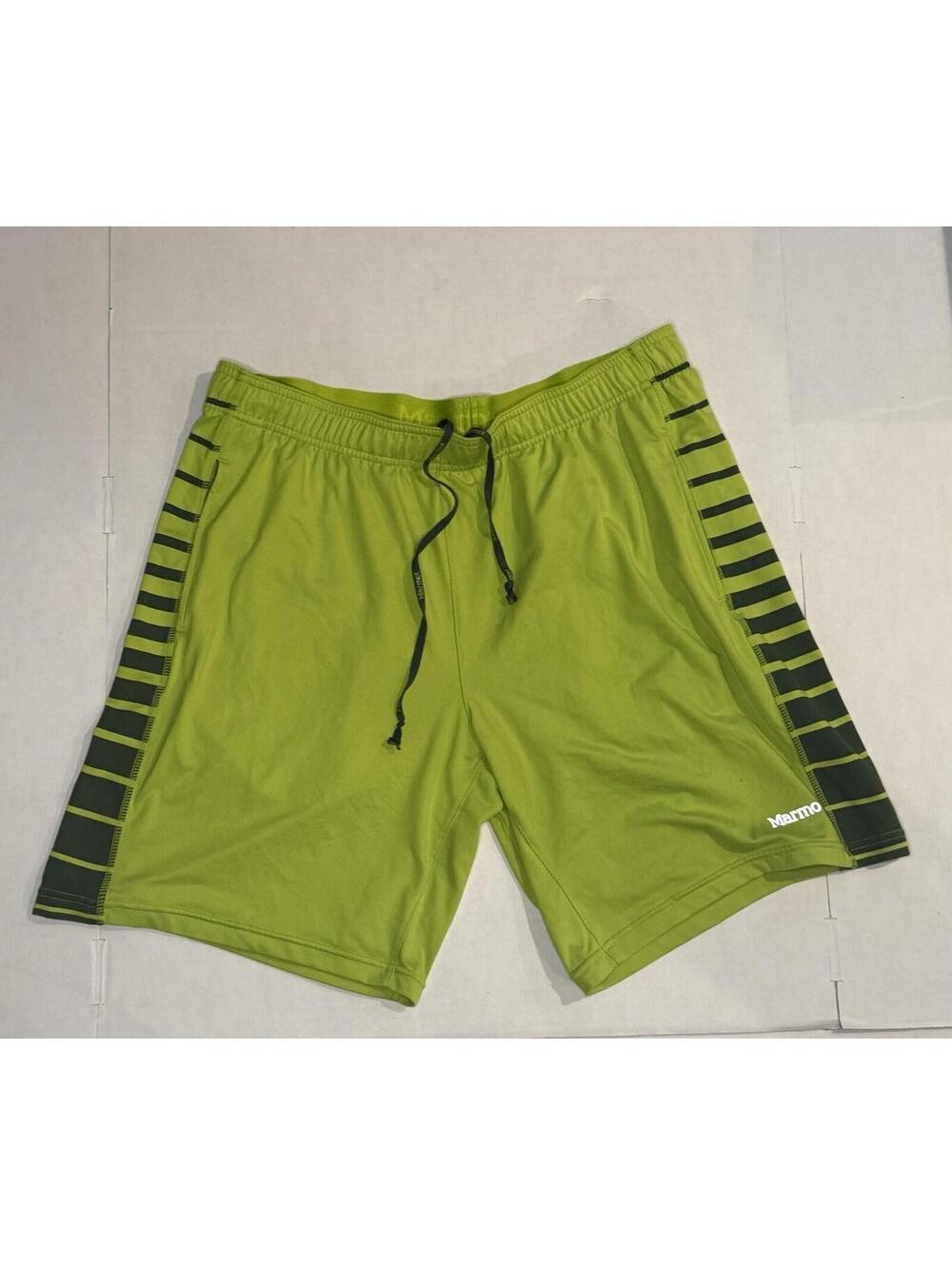 Marmot Bright Green Basketball/hiking Shorts W/pull String - Size XL